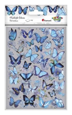 Naklejki foliowe 2 plansze motyle, kwiaty. Wydawca: Titanum. SmakLiter.pl Opakowanie Naklejki foliowe 2 plansze motyle, kwiaty