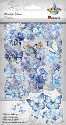 Naklejki foliowe 4 plansze motyle, kwiaty. Wydawca: Titanum. SmakLiter.pl Opakowanie Naklejki foliowe 4 plansze motyle, kwiaty
