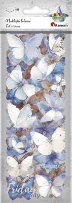 Naklejki foliowe 6 plansz motyle. Wydawca: Titanum. SmakLiter.pl Opakowanie Naklejki foliowe 6 plansz motyle