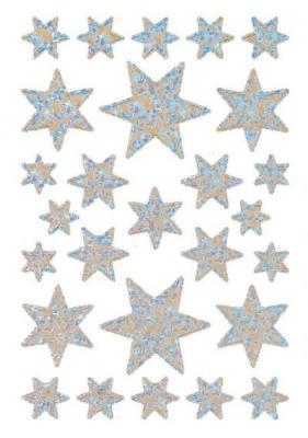 Opakowanie Naklejki gwiazdki srebrne