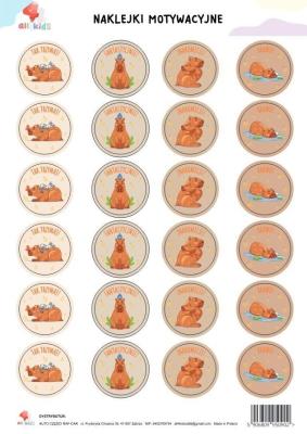 Opakowanie Naklejki motywacyjne A4 Kapibara motywiara