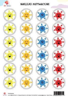 Opakowanie Naklejki motywacyjne dla dzieci słoneczka A4