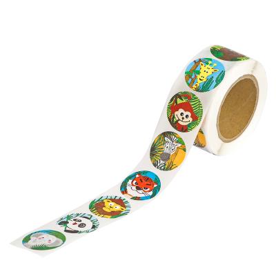 Opakowanie Naklejki motywacyjne na rolce zwierzątka dżungla 500 szt.