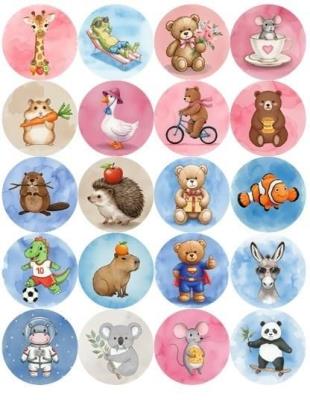 Naklejki motywacyjne urocze zwierzęta 25mm. Wydawca: Tobby. SmakLiter.pl Opakowanie Naklejki motywacyjne urocze zwierzęta 25mm