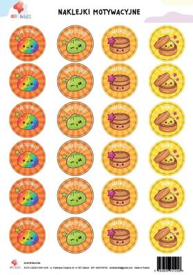 Opakowanie Naklejki motywancyjne squishy, dumpling, pieróg A4