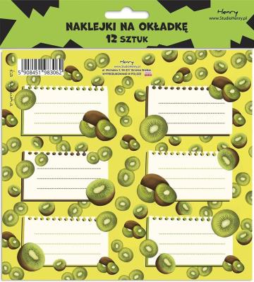 Opakowanie Naklejki na okładkę - Kiwi (12szt)