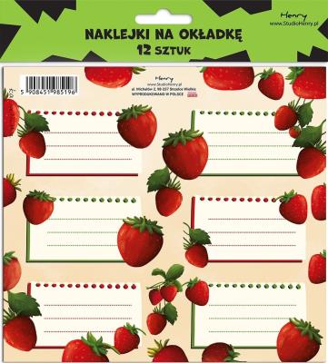 Opakowanie Naklejki na okładkę - Truskawka (12szt)