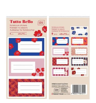 Opakowanie Naklejki na zeszyty Flowers 9szt