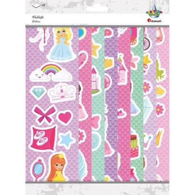 Opakowanie Naklejki papierowe 8 plansz księżniczki/akcesoria