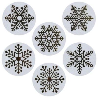 Opakowanie Naklejki papierowe na taśmie Śnieżynki 25mm 500szt