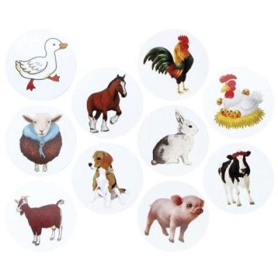 Opakowanie Naklejki papierowe na taśmie Zwierzęta 500szt