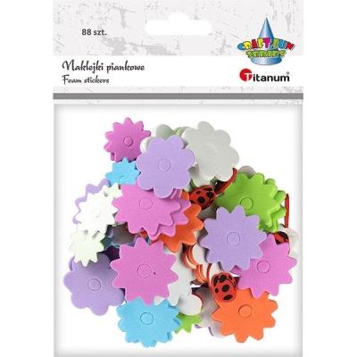 Opakowanie Naklejki piankowe kwiaty mix 88szt
