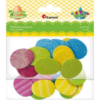 Opakowanie Naklejki piankowe pisanki brokatowe 24szt