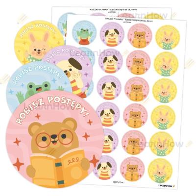 Opakowanie Naklejki pochwały 40mm 48szt