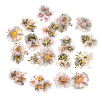 Opakowanie Naklejki połyskujące pet kwiaty gray powder 20 szt.