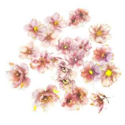 Opakowanie Naklejki połyskujące pet kwiaty pink blush 20 szt.