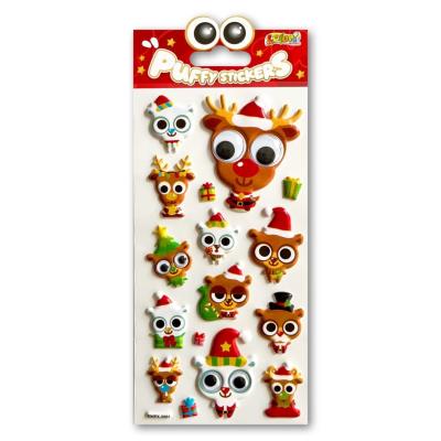 Opakowanie Naklejki puffy Christmas Animals