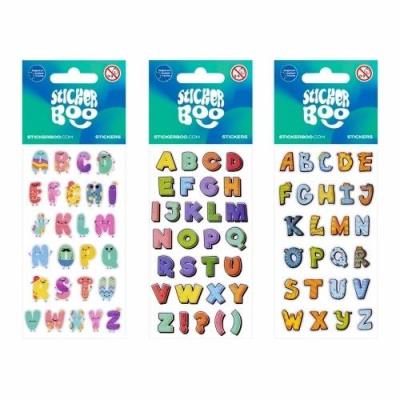 Opakowanie Naklejki Sticker BOO Literki mix