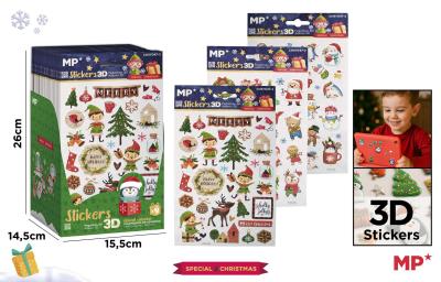 Opakowanie Naklejki świąteczne Boże Narodzenie 3D MIX