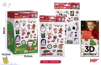 Opakowanie Naklejki świąteczne Boże Narodzenie 3D MIX