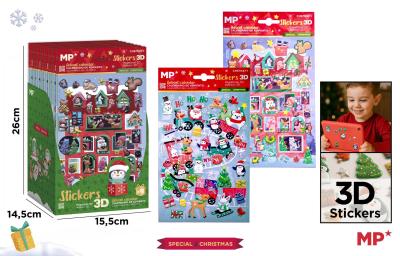 Opakowanie Naklejki świąteczne Boże Narodzenie 3D MIX