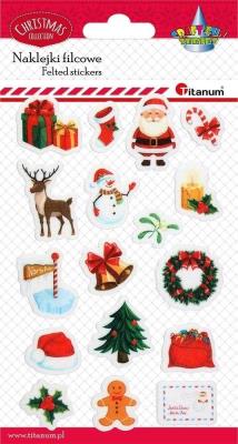 Naklejki świąteczne filcowe 17szt. Wydawca: Titanum. SmakLiter.pl Opakowanie Naklejki świąteczne filcowe 17szt