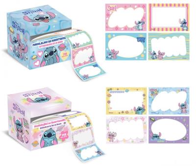Opakowanie Naklejki w kartoniku 72szt Stitch mix