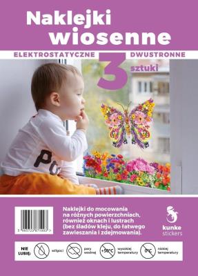 Opakowanie Naklejki wiosenne Motyl i łąka 3szt