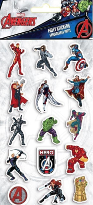 Naklejki wypukłe Avengers. Wydawca: Diakakis. SmakLiter.pl Opakowanie Naklejki wypukłe Avengers