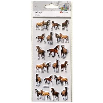 Opakowanie Naklejki wypukłe miękkie konie 18szt