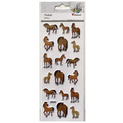 Opakowanie Naklejki wypukłe miękkie konie kreskówkowe 18szt