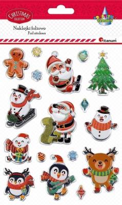 Naklejki wypukłe Mikołaje bałwanki Ciastek 17szt. Wydawca: Titanum. SmakLiter.pl Opakowanie Naklejki wypukłe Mikołaje bałwanki Ciastek 17szt