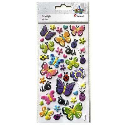 Opakowanie Naklejki wypukłe motyle, biedronki mix 37szt