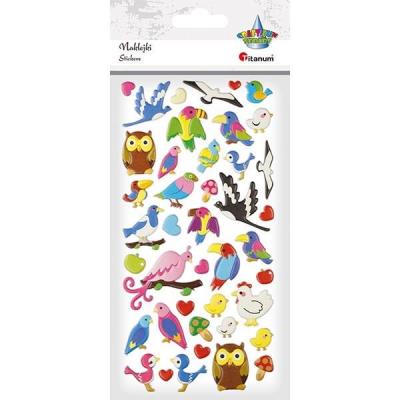 Opakowanie Naklejki wypukłe ptaki, serca 42szt