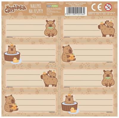 Opakowanie Nalepki na zeszyt Kapibara 10 (25szt) DERFORM