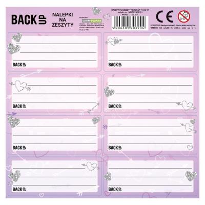 Opakowanie Nalepki na zeszyty BackUp 7 A32 (25szt) DERFORM