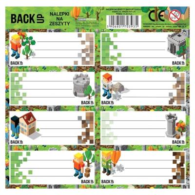 Opakowanie Nalepki na zeszyty BackUp 7 A61 (25szt) DERFORM