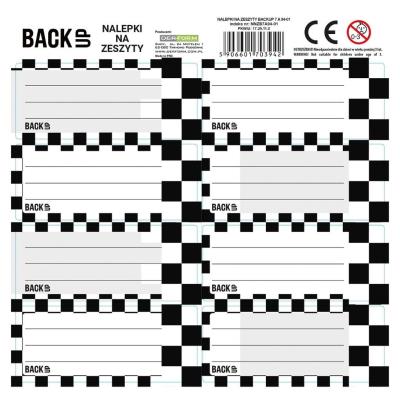 Opakowanie Nalepki na zeszyty BackUp 7 A94 (25szt) DERFORM