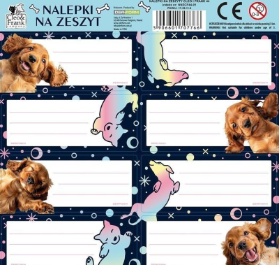 Opakowanie Nalepki na zeszyty Cleo i Frank 44 Pies (25szt)
