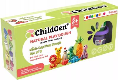 Opakowanie Naturalna ciastolina w słoiczkach 8 kolorów