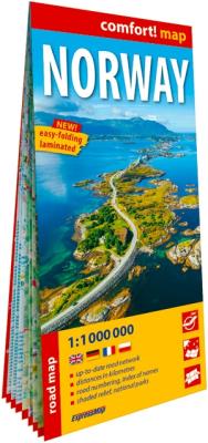 Opakowanie Norwegia laminowana mapa samochodowo-turystyczna 1:1 000 000