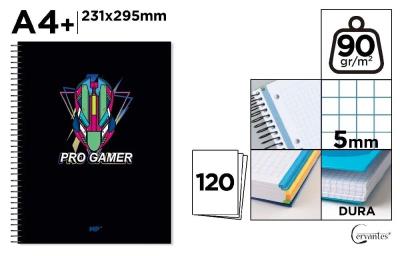 Opakowanie Notatnik A4+/120K kołowy kratka pro gamer