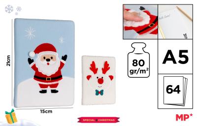 Opakowanie Notatnik A5/64K gładki świąteczny MIX