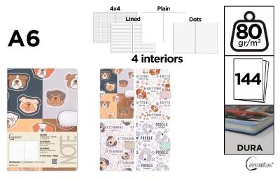 Opakowanie Notatnik A6/144K magnes pieski MIX