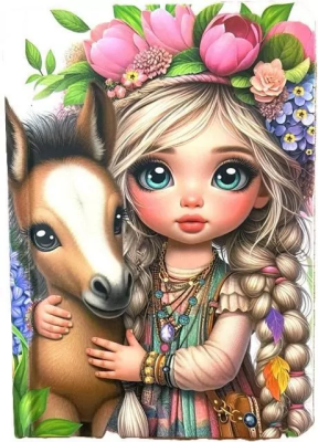 Opakowanie Notatnik A6/64K gładki TW Dziewczynka z koniem