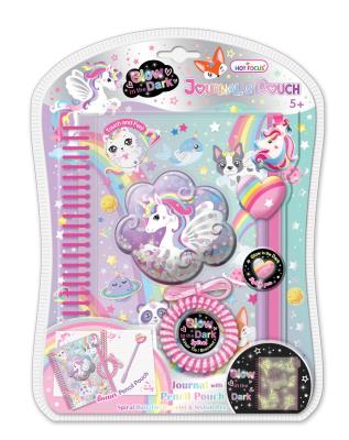 Notatnik na spirali w saszetce z akcesoriami Jednorożec. Wydawca: Hot Focus. SmakLiter.pl Opakowanie Notatnik na spirali w saszetce z akcesoriami Jednorożec