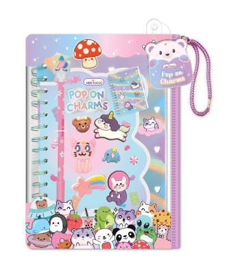 Opakowanie Notatnik na spirali z charmsami w saszetce Słodycze