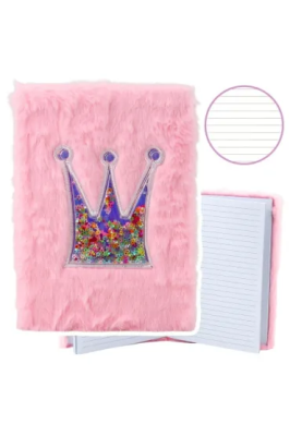 Opakowanie Notatnik pluszowy A5/80K linia Korona z konfetti