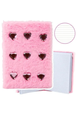 Opakowanie Notatnik pluszowy A5/80K linia Kryształowe Serca