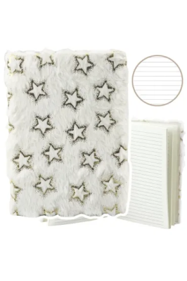 Opakowanie Notatnik pluszowy A5/80K linia Złote gwiazdki